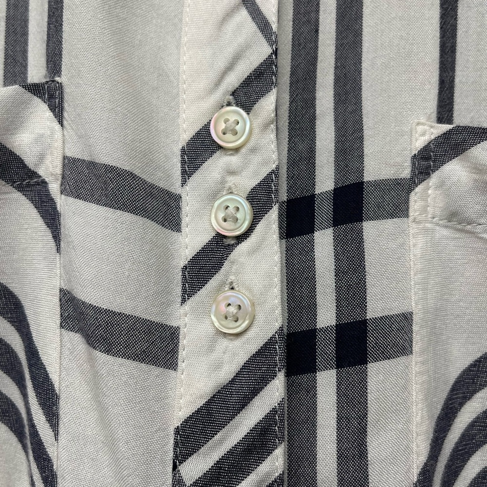 Navy Blue and White Plaid button down by Nine West Jeans - Picture 2 of 10